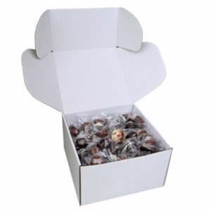 Fyldte Chokolader - Assorterede chokolader indviduelt flowpakket (100 stk), 1 kolli = 1 stk.