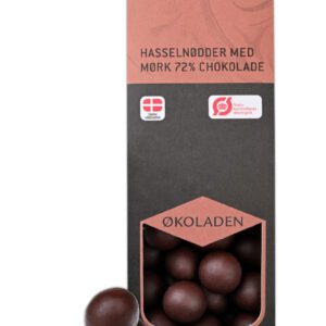 Hasselnødder med Mørk 72% Chokolade, 1 kolli = 10 stk.