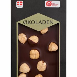 Mørk 70% Chokolade med Ristede Hasselnødder 75g, 1 kolli = 10 stk.