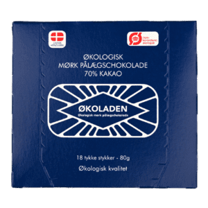 18 stk. pålægschokolade Mørk 70%, 1 kolli = 12 stk.